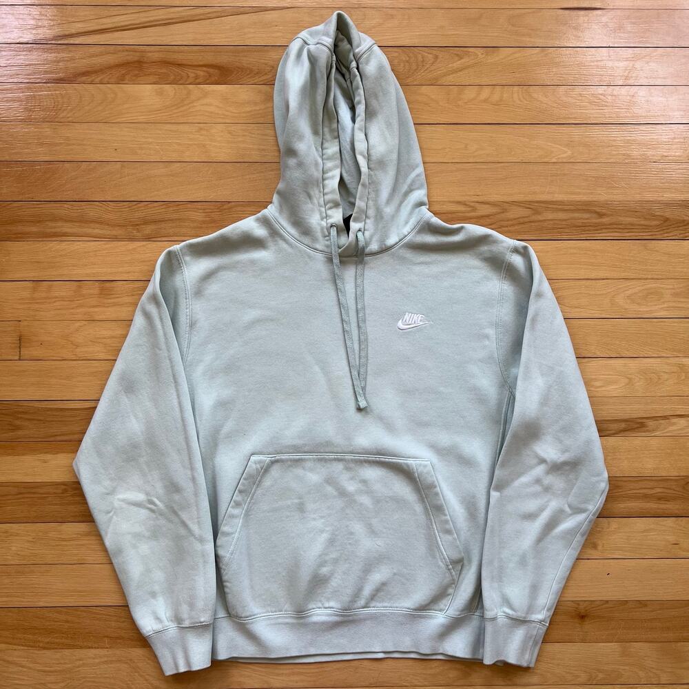 Nike  Club Pullover Sportswear Swoosh Fleece Hoodie Green Unisex Size Small